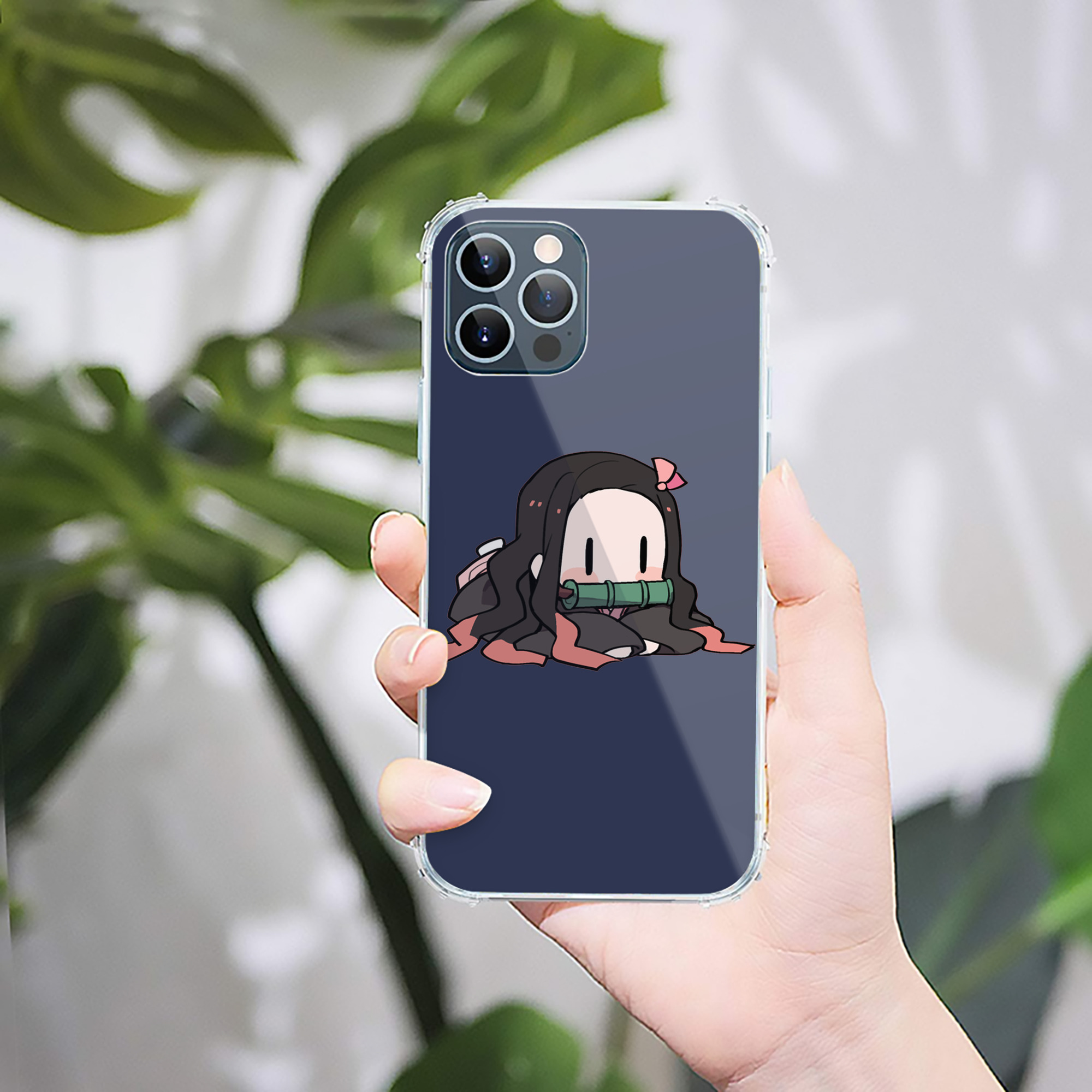 （画像用） 鬼滅の刃（きめつのやいば）竈門 禰󠄀豆子／かまど ねずこ Kamado Nezuko 【iPhone 12シリーズ対応】透明スマホケース（クリアソフトケース）